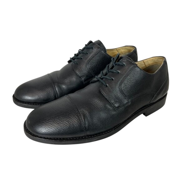 Belvedere Men\'s Black Soft Leather Duke Cap Toe Oxfords Size 10D Office Church